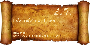 Lénárd Tibor névjegykártya